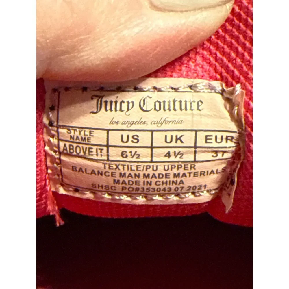 Womens‎ Juicy Couture Above It Size 6.5 NWOT Pink/Black Zebra Sporty Tre…